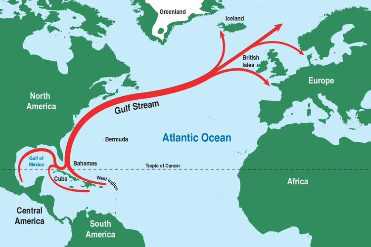 Map of the Gulf Stream.