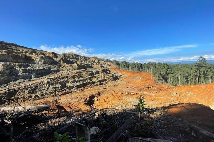 The effects of the mining by Weda Bay Nickel (WBN) on the Hongana Manyawa's rainforest. French company Eramet oversees mining operations at WBN.