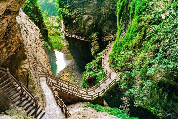 Longshuixia Fissure Gorge in Chongqing city, southwest China - typical karst landscape