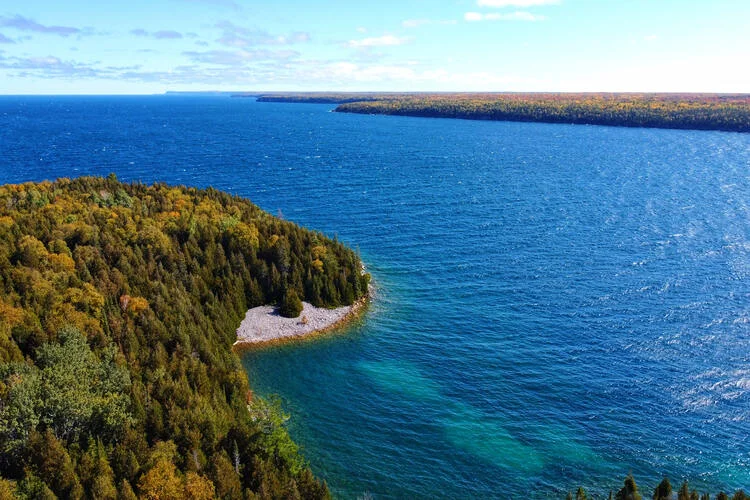 Aerial view at Huron lake in Ontario. Canada.