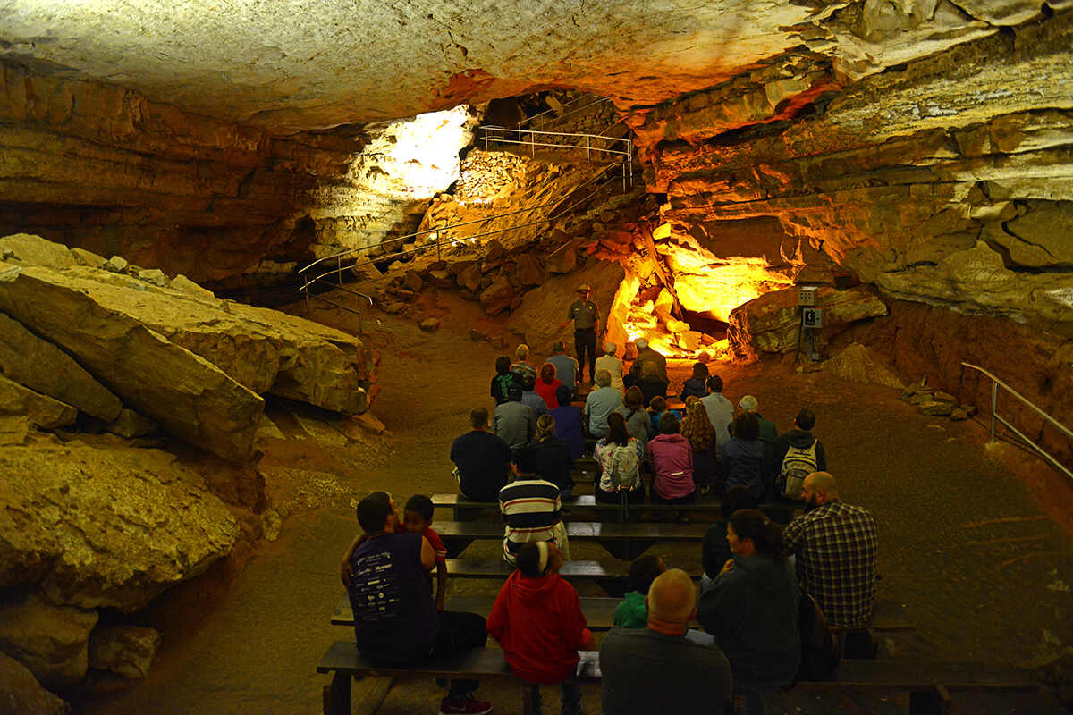 A guided cave tour in mammoth cave national park 