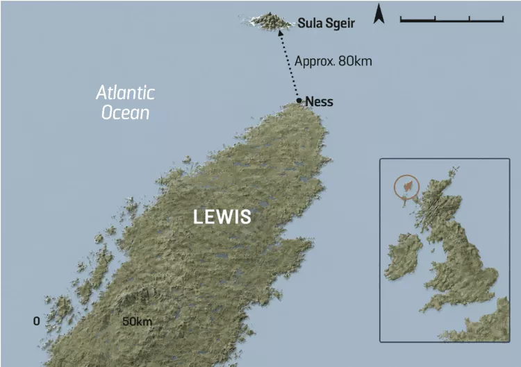 Map of Sula Sgeir