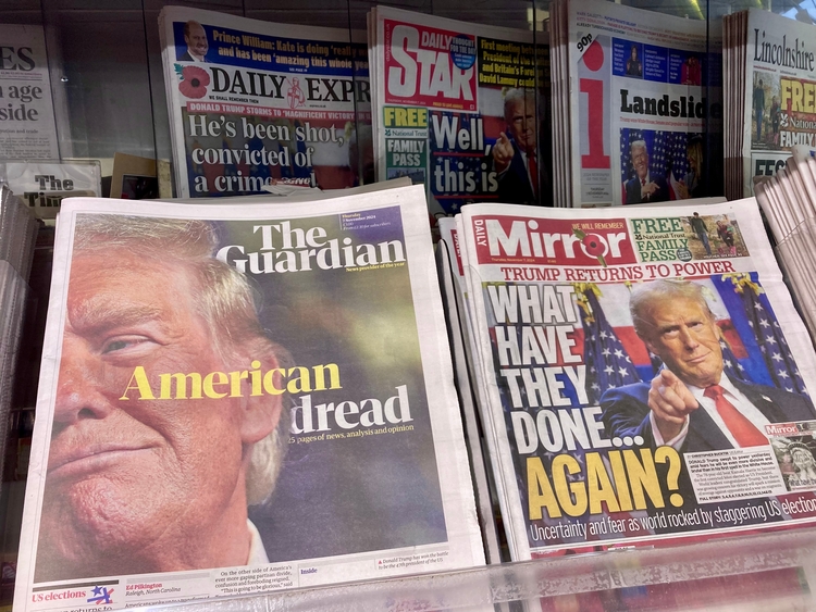 Newspapers in a news stand