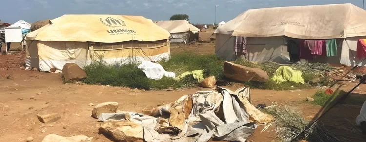 Tents and shelters in Gorom Refugee Settlement