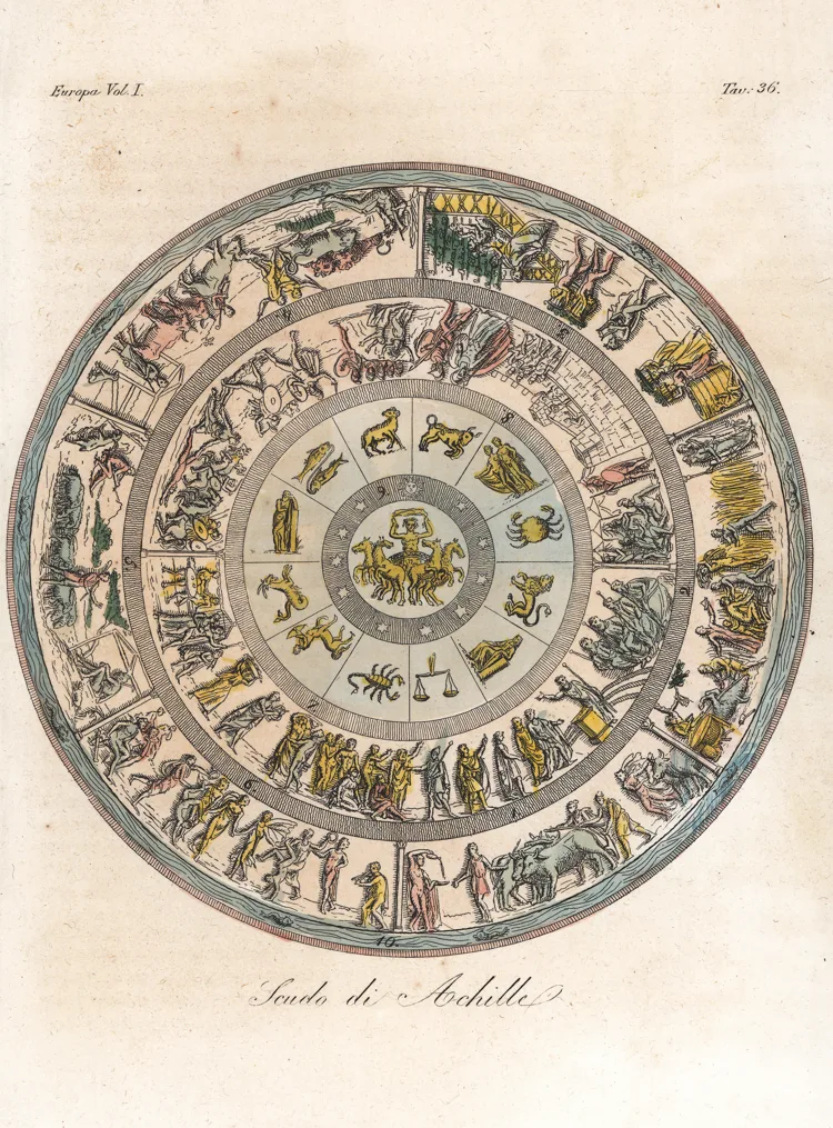 An illustrated reconstruction of the Shield of Achilles