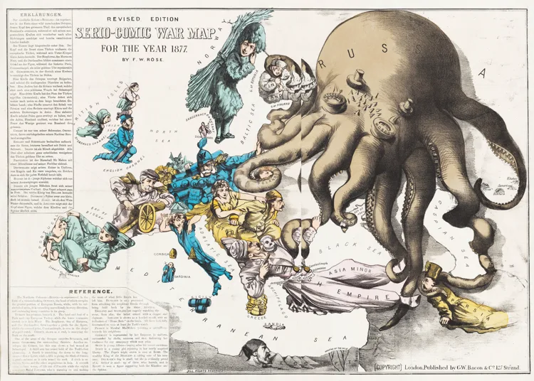 Fred W Rose's Serio-Comic War Map of Europe for 1877