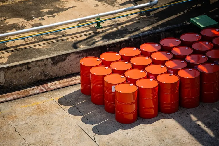 Orange oil barrels