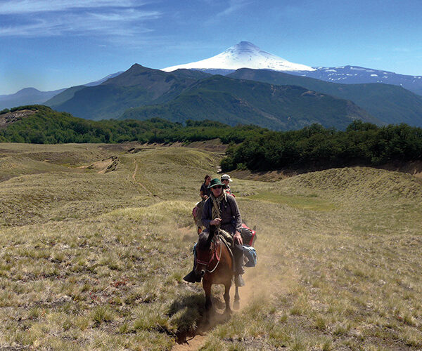 Heading to Quetrupillan with Villarrica in the background