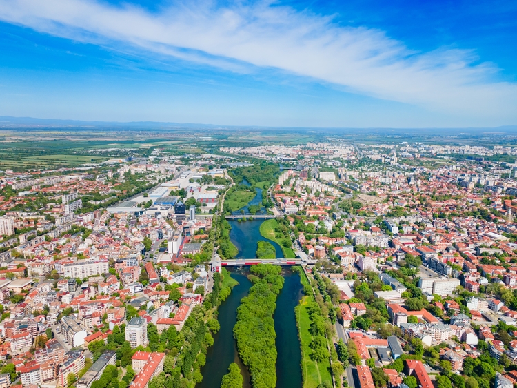 Plovdiv Bulgaria aerial
