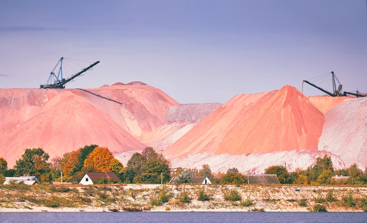 Mountains of empty ore when mining potassium