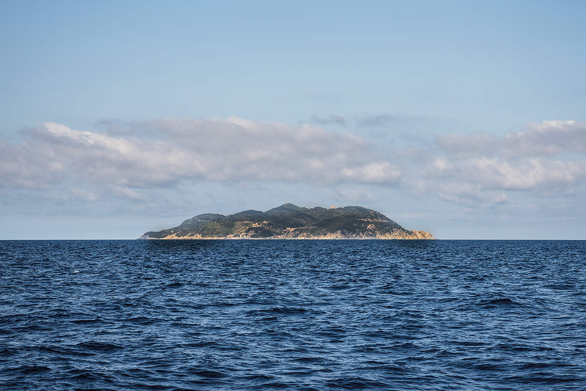 A view of the prison island from a boat on the water