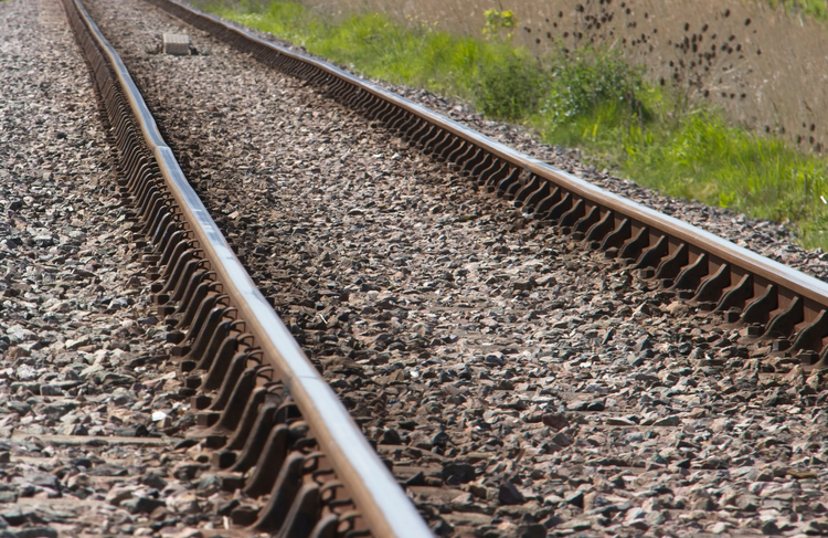 A railway track buckling