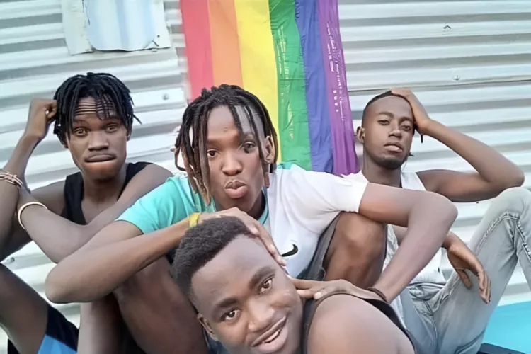 A group of LGBTQ+ refugees
at Gorom, who asked to
remain anonymous