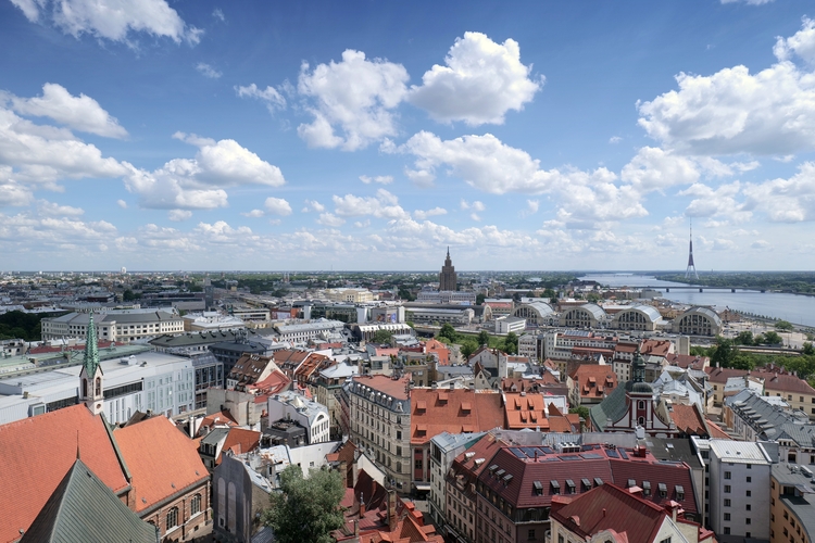 Riga in Latvia aerial view