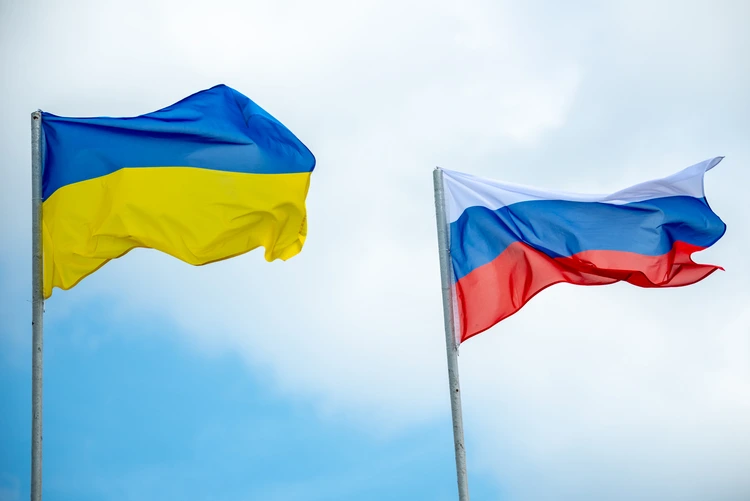 Russia and Ukraine flag
