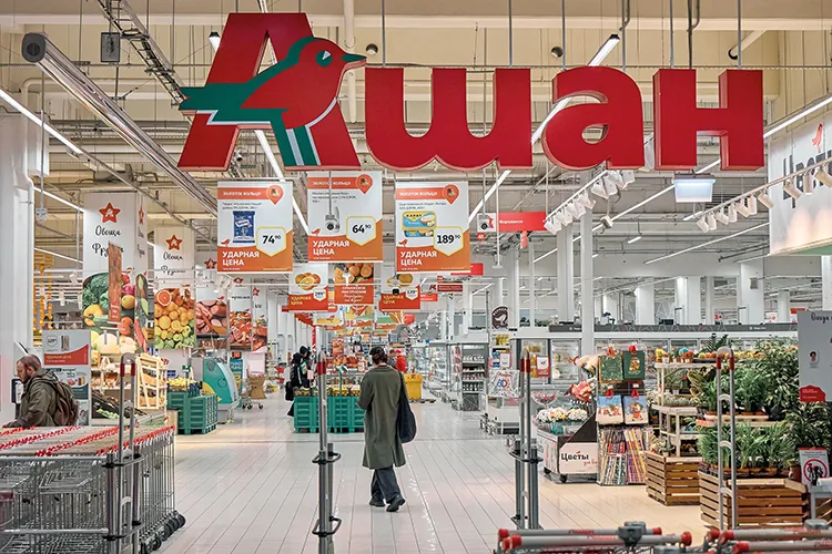 A well-stocked Moscow supermarket last October