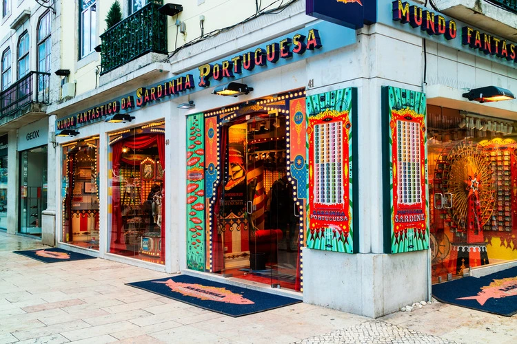 LISBON , PORTUGAL - FEBRUARY 9, 2018: The Fantastic World Of Portuguese Sardines - specialised sardine shop in Lisbon, Portugal opened by Murtosa Canning Factory.