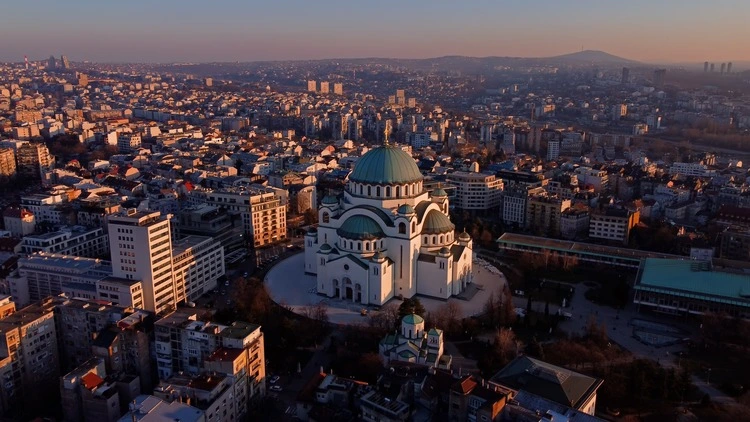 View of Saint Sava, orthodox church in Belgrade, Serbia.