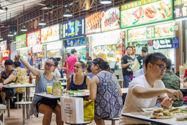 Food halls such as the Newton Food Centre are popular in Singapore