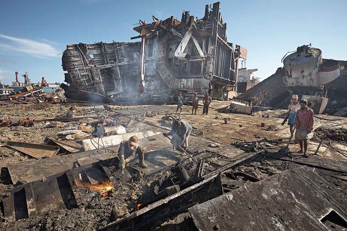 A ship scrapyard in Chittagong, Bangladesh