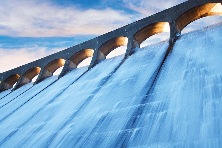 Water power dam arches