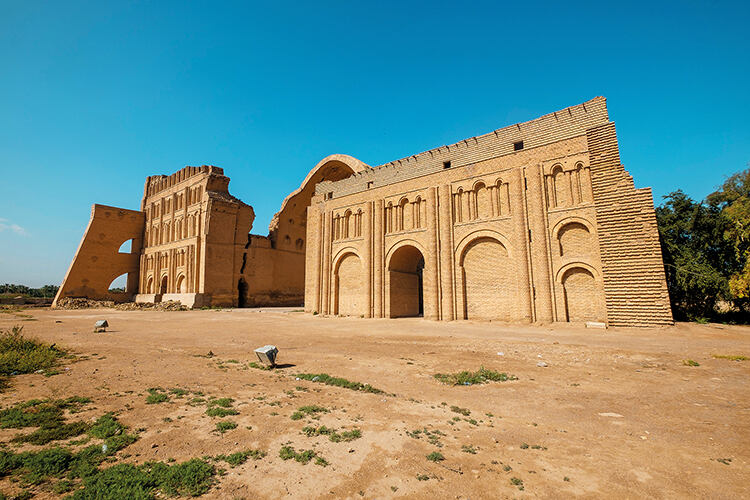 The Ctesiphon Palace on the eastern bank of the Tigris, 35 kilometres southeast of Baghdad