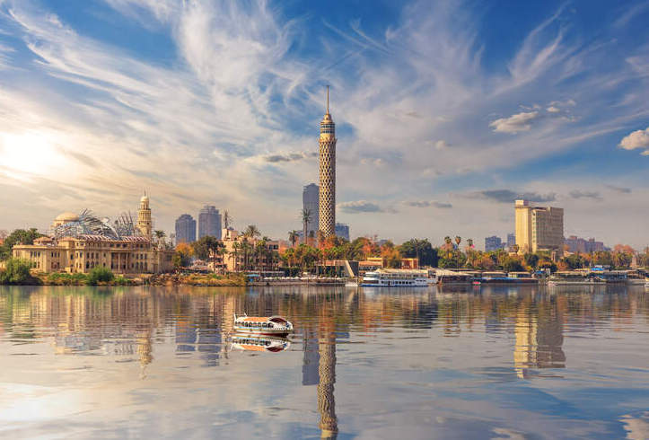 TV Tower and Cairo downtown on the Nile, Egypt
