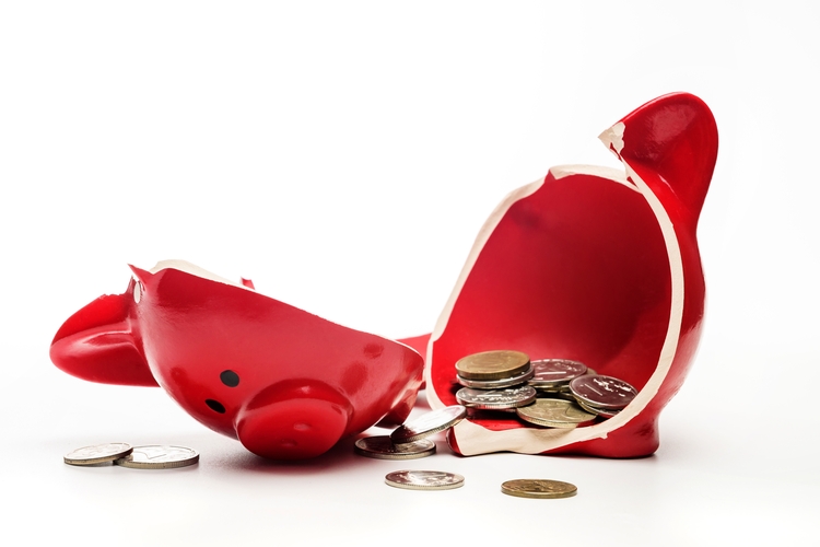 Piggy bank with money