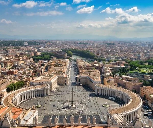 Bird's eye view of Vatican City.