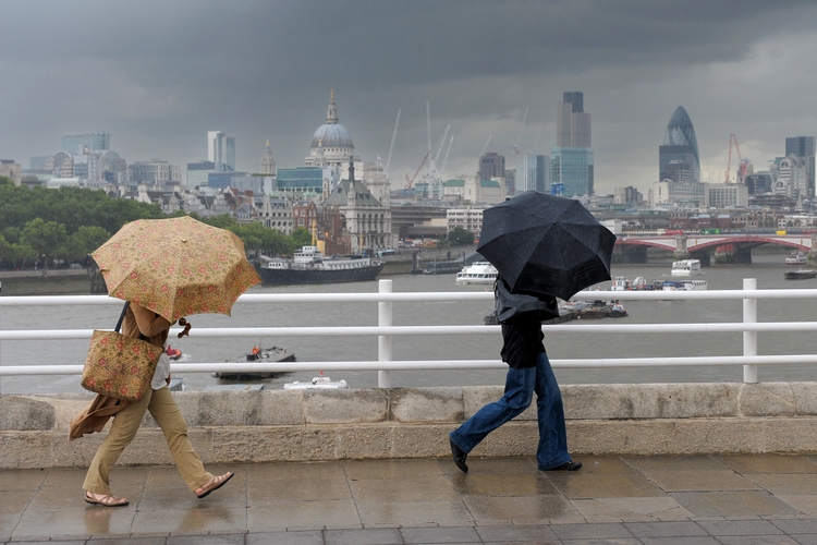 Rainy weather in London