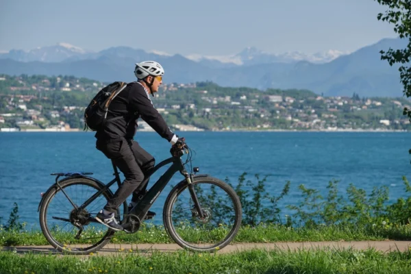 E-bike with scenery in background