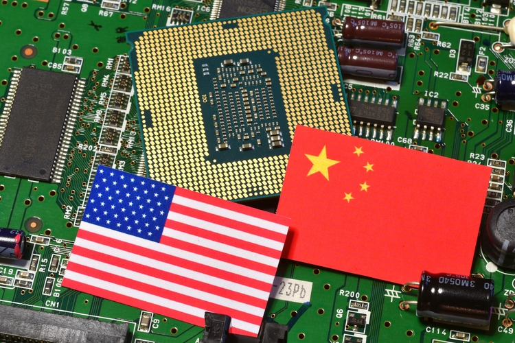 China, US, flags, AI