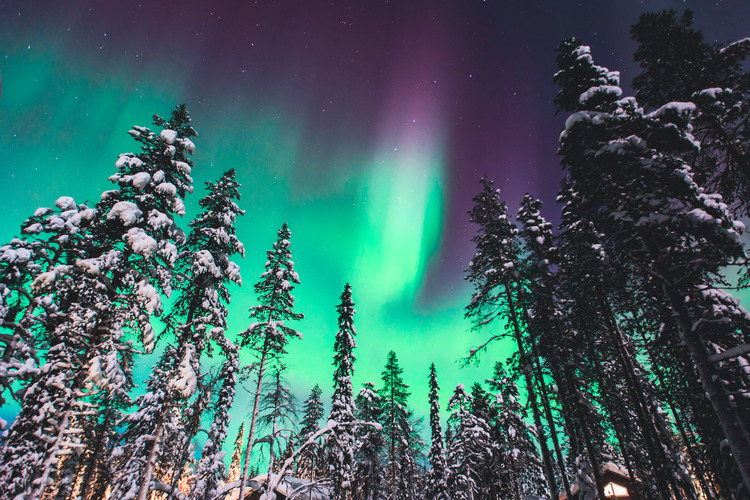 The northern lights over Lapland, Norway