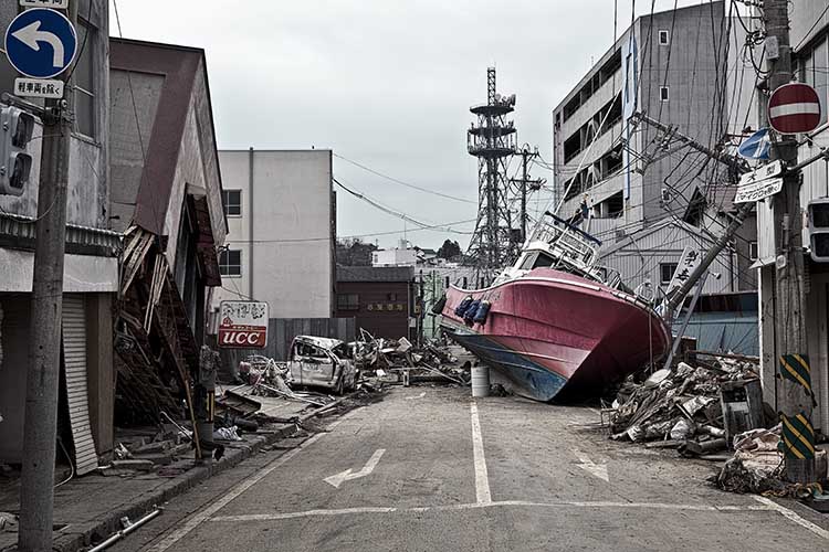 Tsunami damage in Fukushima