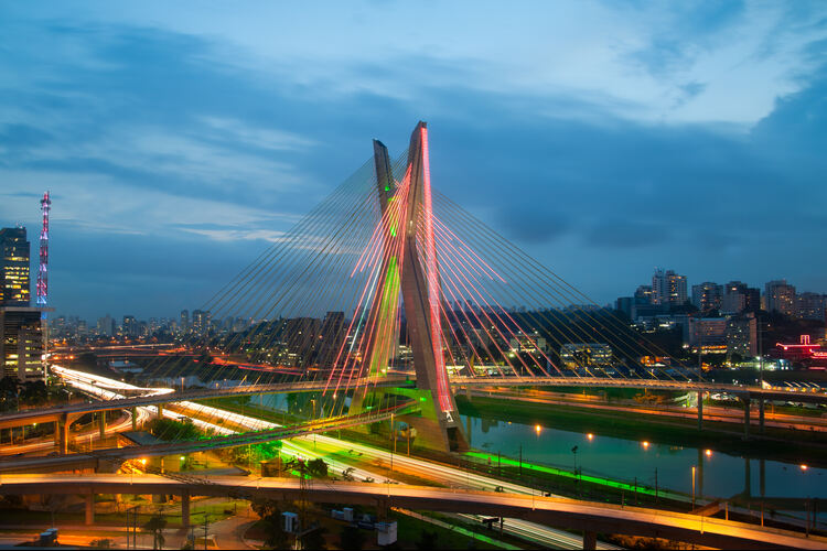 Most famous bridge in the city of Sao Paulo, Brazil