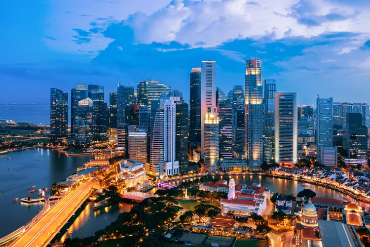 Singapore skyline at night
