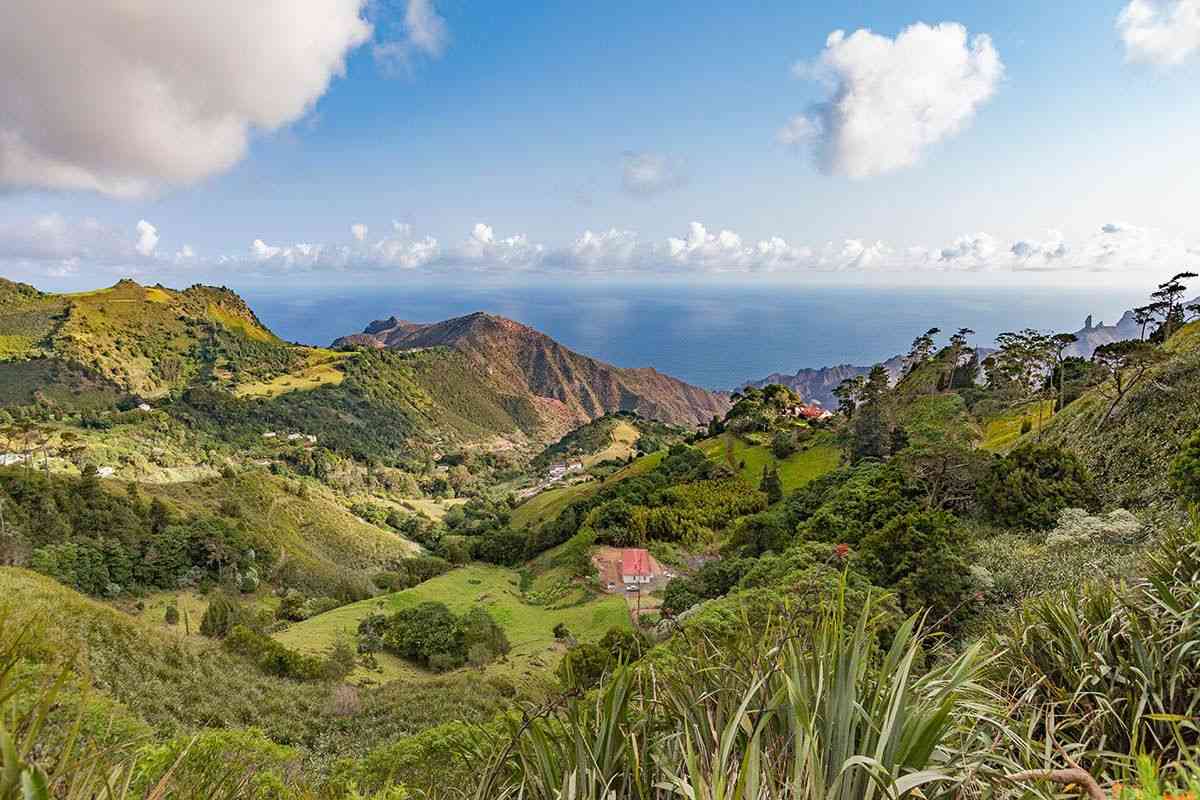 view of St Helena looking out to sea