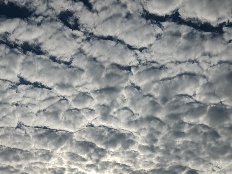 Stratocumulus clouds coming from the East just after sunrise