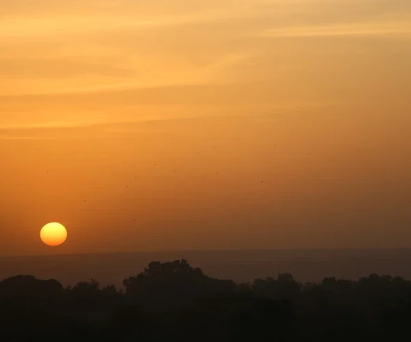Sunset over Niamey city, capital of Niger, Sahel region, Western Africa.
