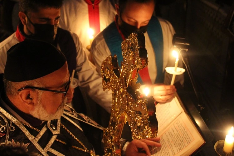 Istanbul, Turkey - April 17, 2022: Syriac Orthodox Church Holy Week