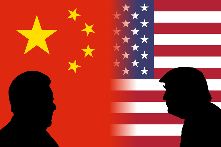 Trump and Xi silhouette