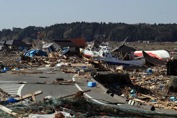 Damage situation caused by the 3.11 Great East Japan Earthquake. The location is Namie Town, Fukushima Prefecture. 6 kilometers from the nuclear power plant. Photographed on April 17, 2011