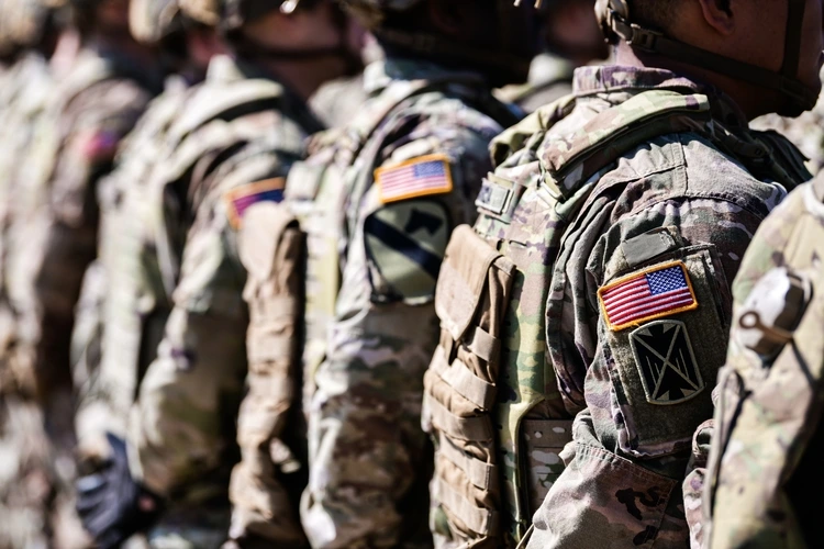 Close up of US military uniform