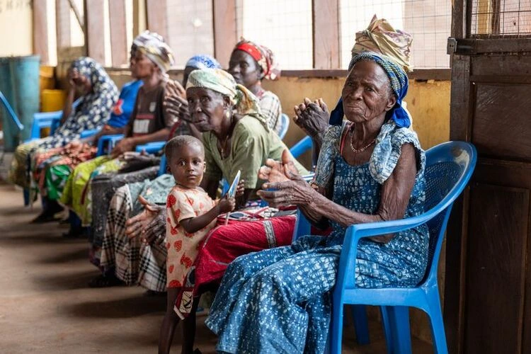 The women gather at the Community Centre in Gambaga