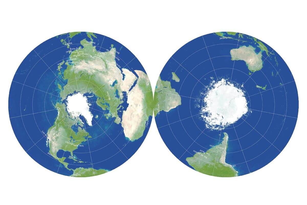 New world map projection minimises 2D inaccuracies - Geographical