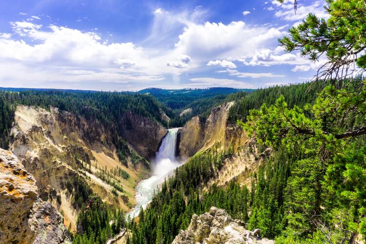 View of mountains of Yellowstone National Park